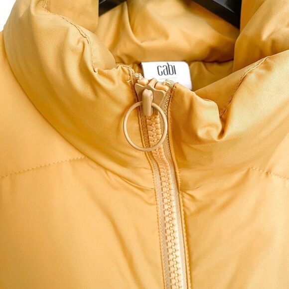 Cabi Puff Piece Style 4228 Acid Yellow Puffer Jacket Women’s XS Asymmetrical - Picture 11 of 16